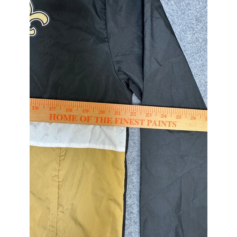 NFL Team Apparel New Orleans Saints Windbreaker Jacket Mens Medium Black Gold